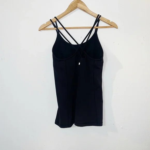 Lululemon black Strappy built in bra no pads fitted tank top - Picture 4 of 8